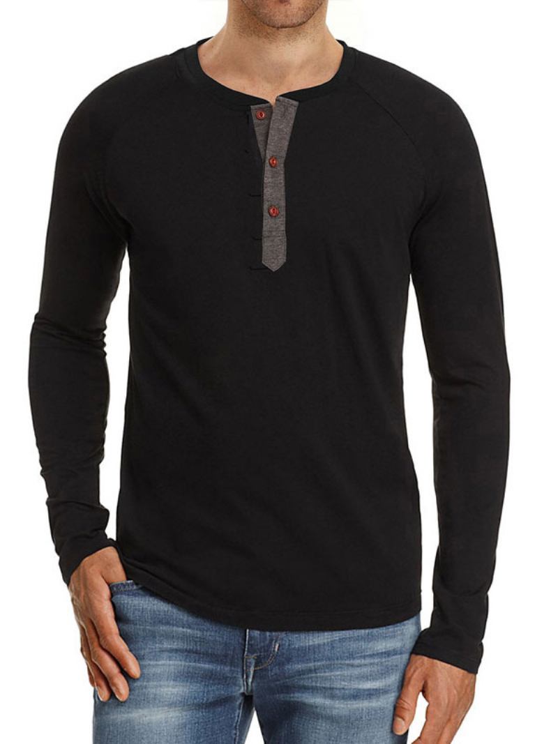 Camisetas Masculinas Casuais Com Gola Joia E Mangas Compridas Grandes
