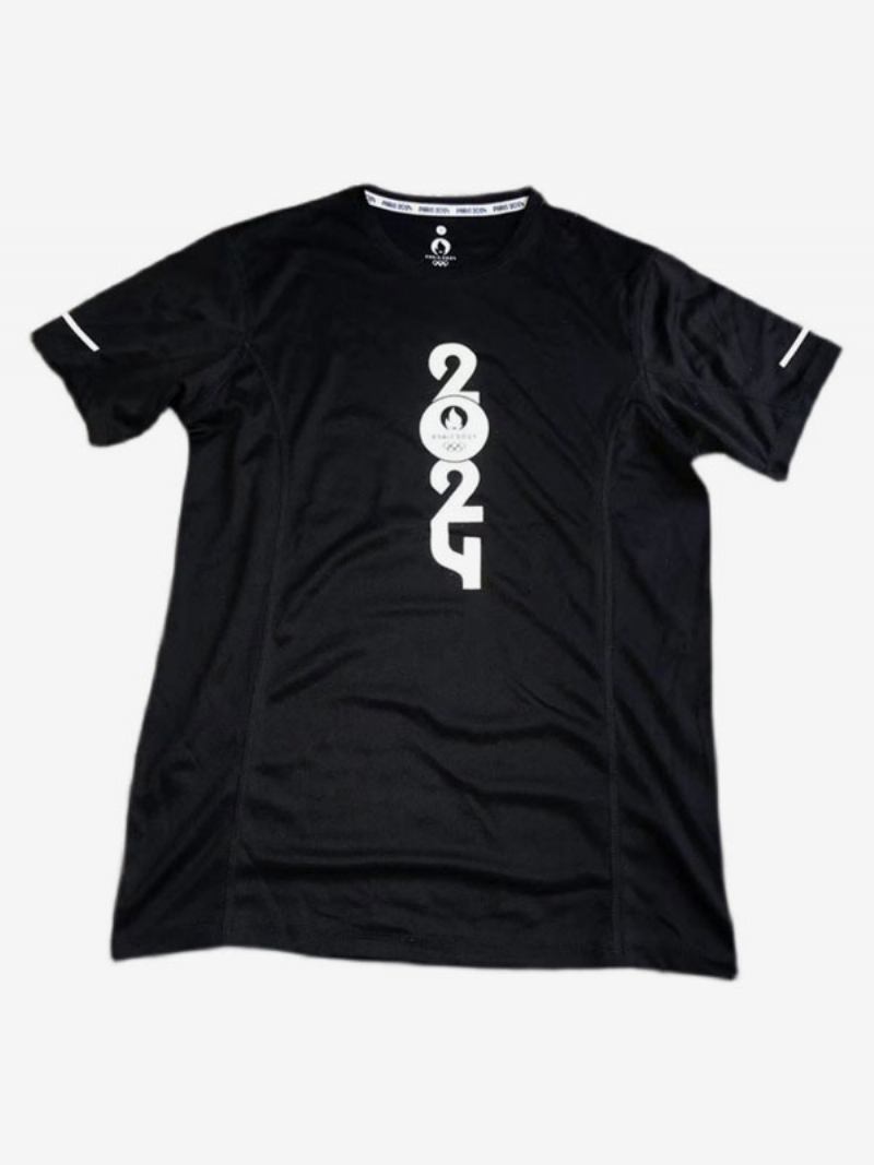 Camisetas Masculinas Simples Com Gola Joia E Mangas Curtas - Preto