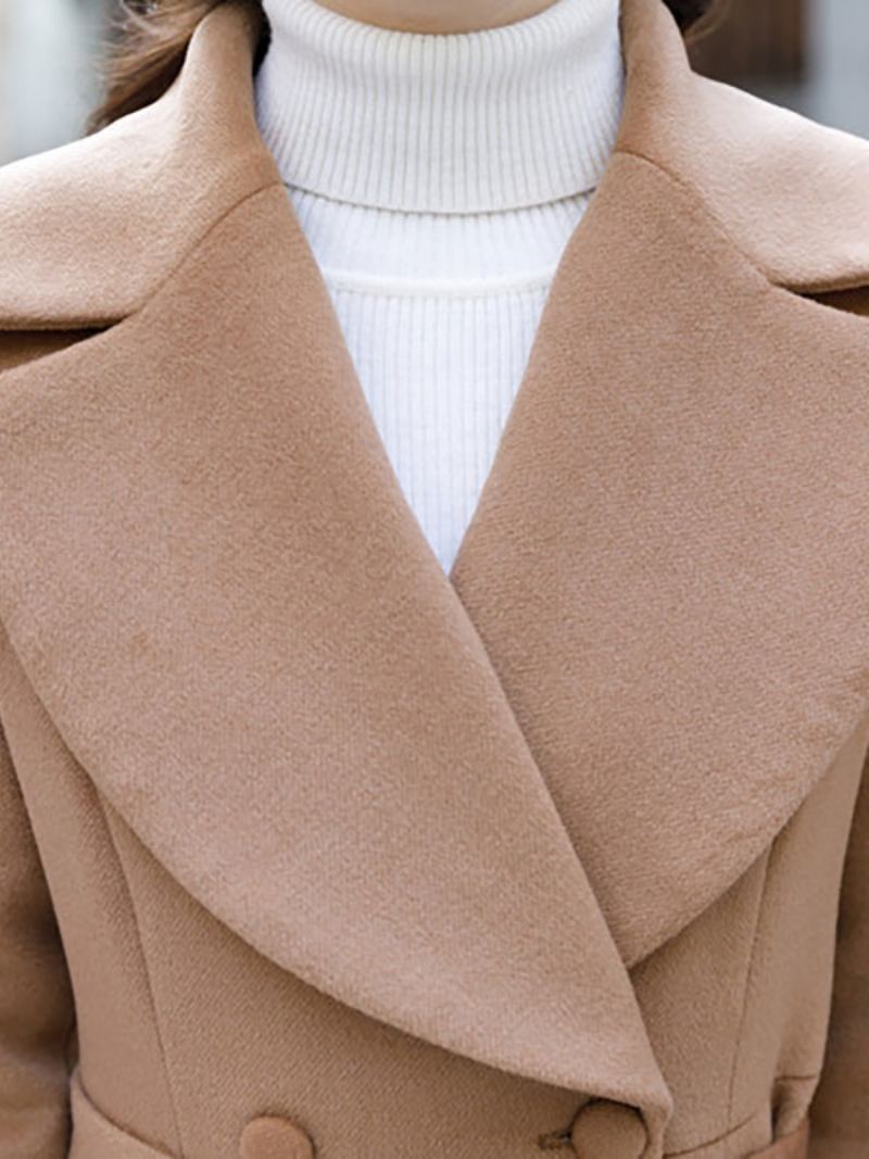 Casaco Longo Para Mulheres Com Decote Em V Casacos Inverno Grandes - Amarelo Claro Profundo