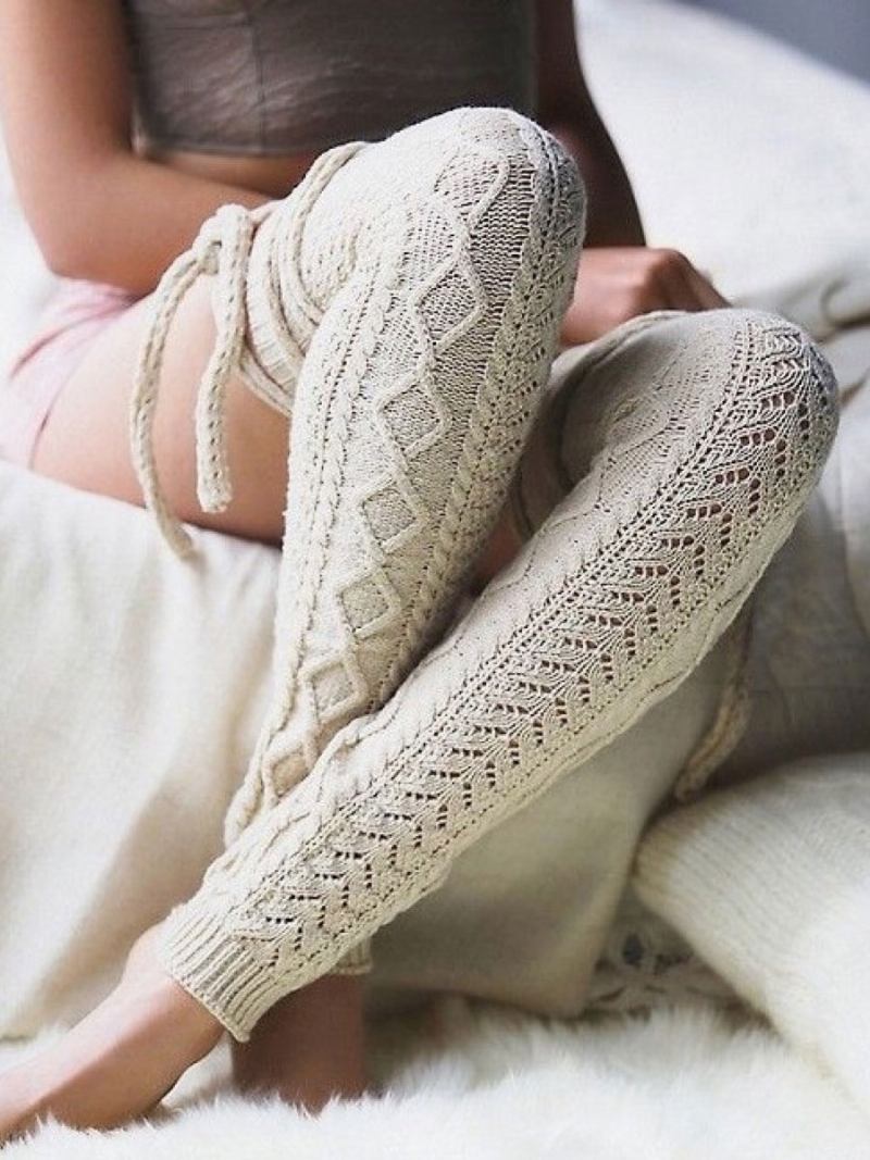 Marrom Claro Alta Qualidade Fofo Malha Inverno Grosso Quente Aconchegante Fuzzy Calcetines Felpa Piso Invierno Meias Femininas - Cinza Claro