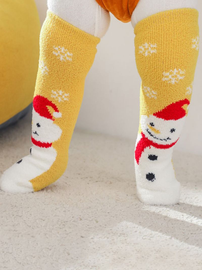 Meias Vermelhas Poli/algodão Mistura Natal Padrão Inverno Quente Acc - Vermelho