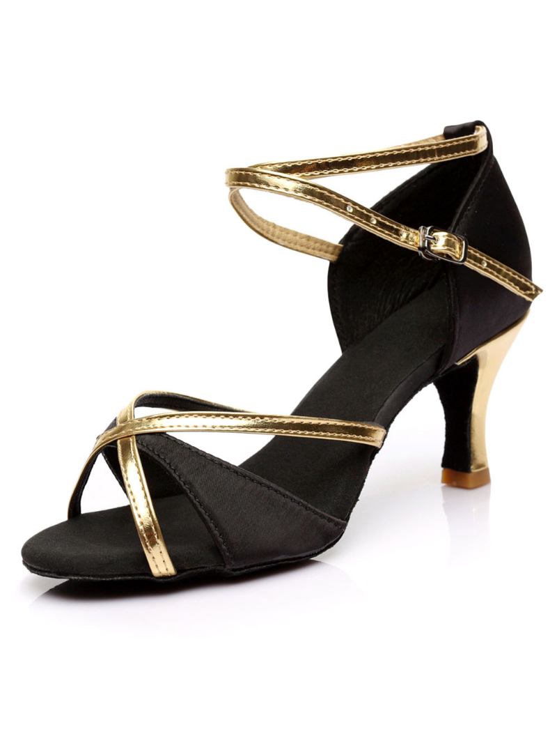 Sapatos Atléticos Salão Cetim Para Mulheres - Preto