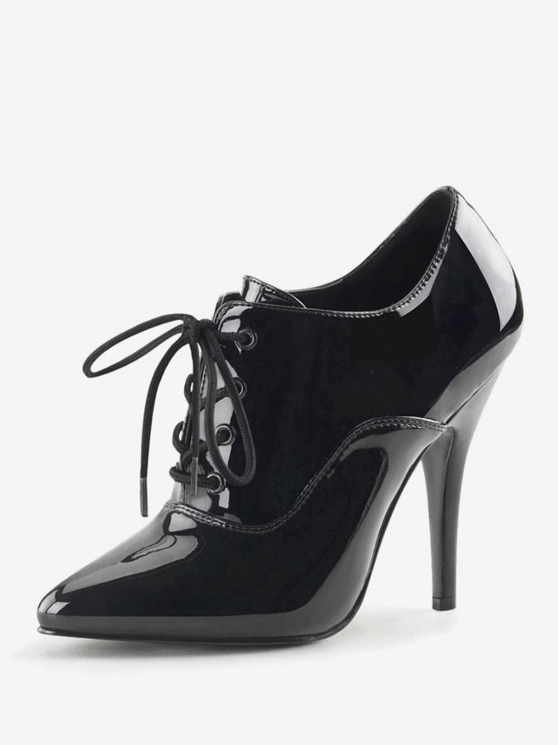 Sapatos Dança Pólo Mulheres Sexy Salto Alto Preto Apontou Toe Lantejoulas Laço Stripper
