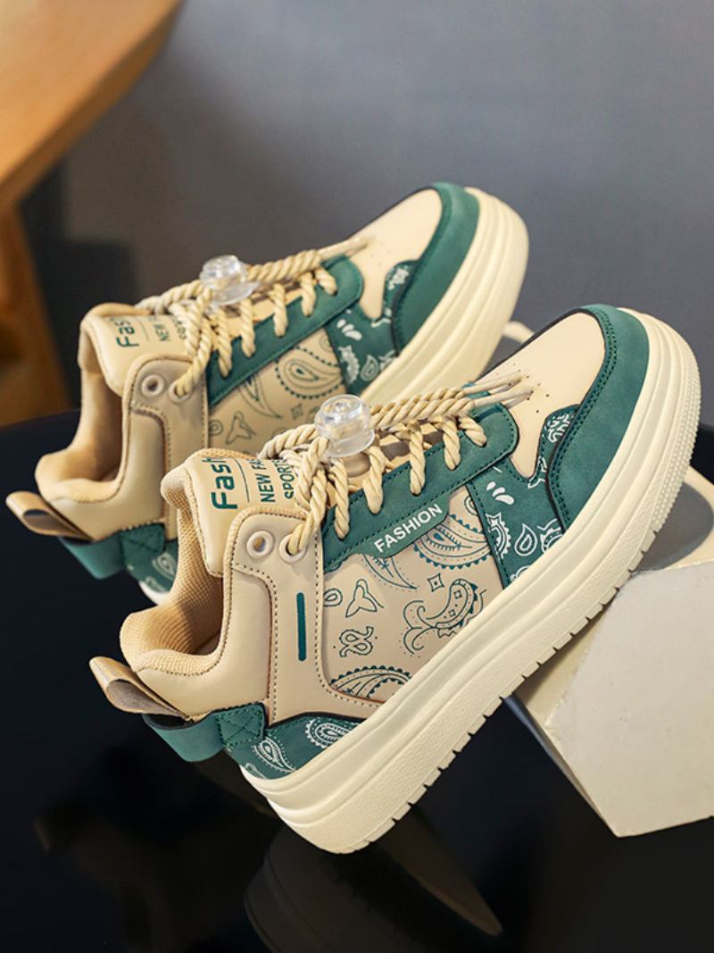 Sapatos Para Meninos Lindos Couro Pu Geométrico - Verde 