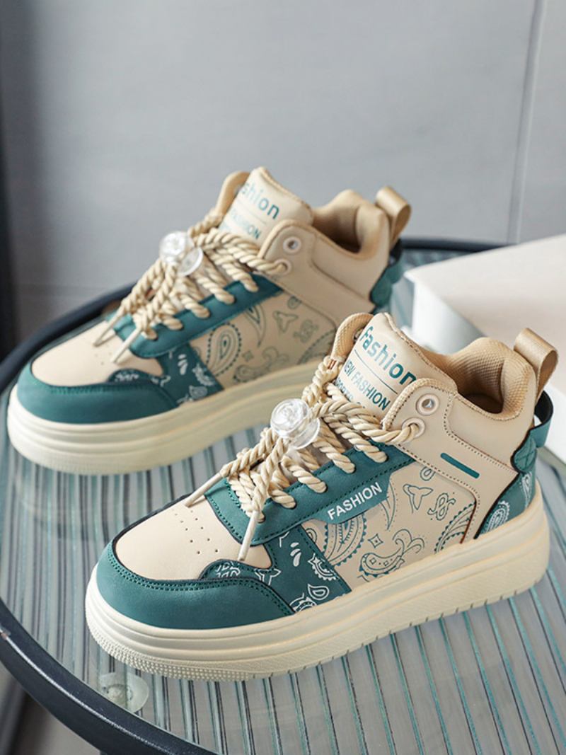 Sapatos Para Meninos Lindos Couro Pu Geométrico - Verde 