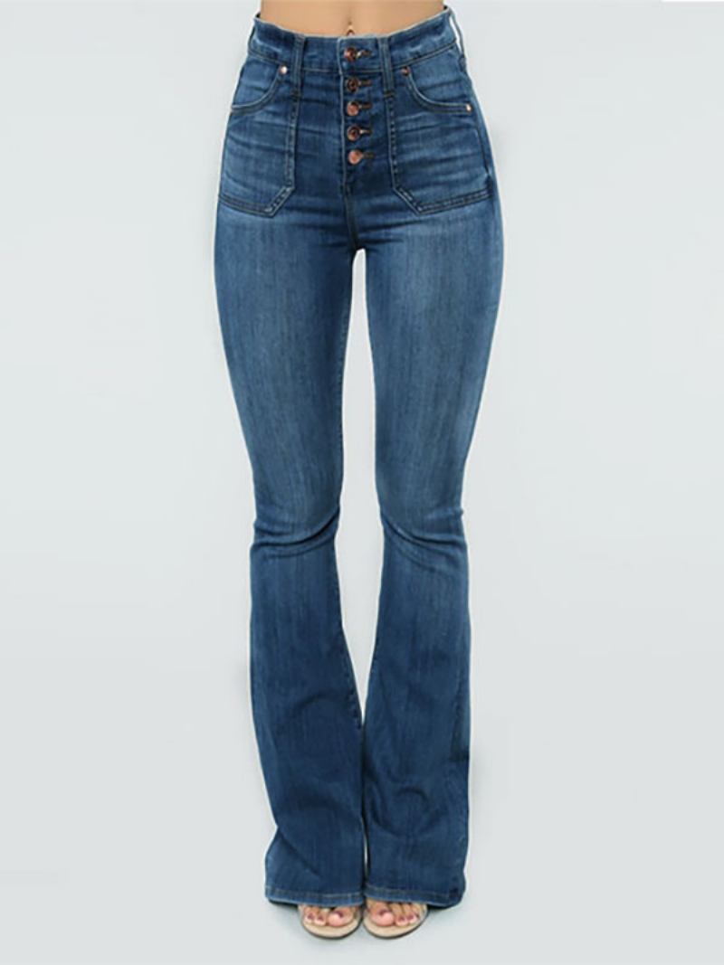 Calça Jeans Feminina Bootcut Cintura Média Primavera Flare