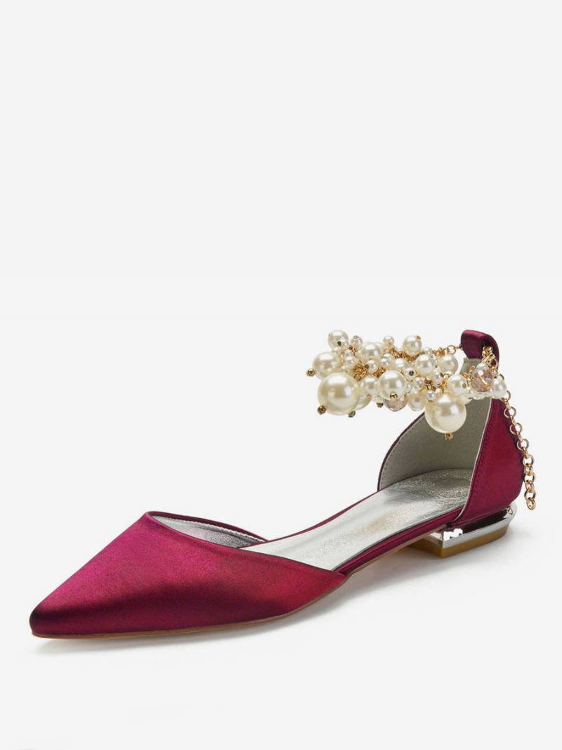 Sapatilhas Femininas Com Joias Para Casamento - Borgonha