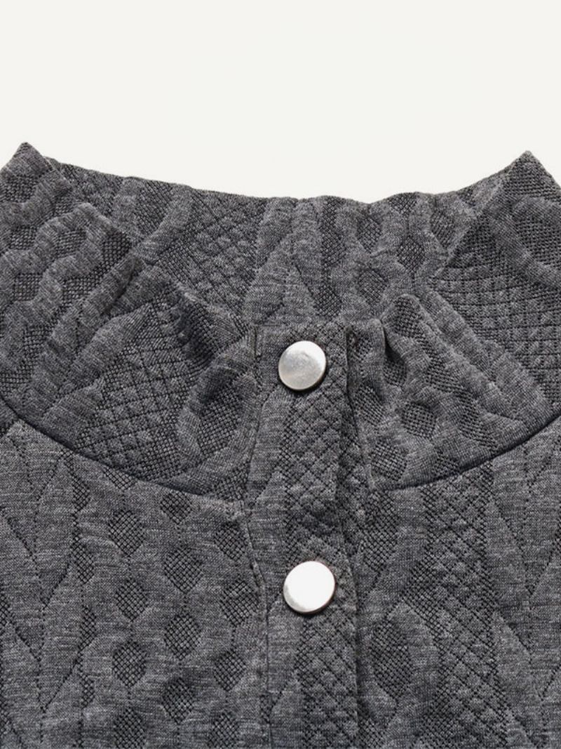 Vestido Suéter Feminino Gola Manga Comprida Mini Vestidos Malha - Cinza Profundo