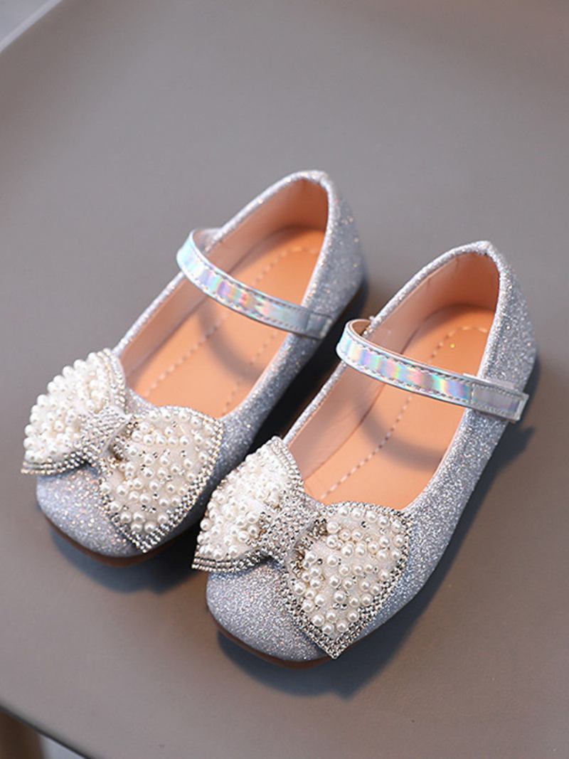 Florista Sapatos Prata Lantejoulas Pano Arcos Festa Para Crianças