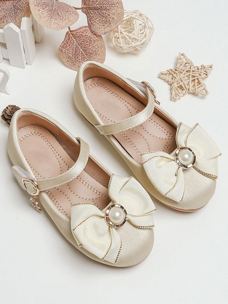 O Florista Calça Damasco Couro Pu Arcos Sapatos Festa Para Crianças - Amarelo Claro