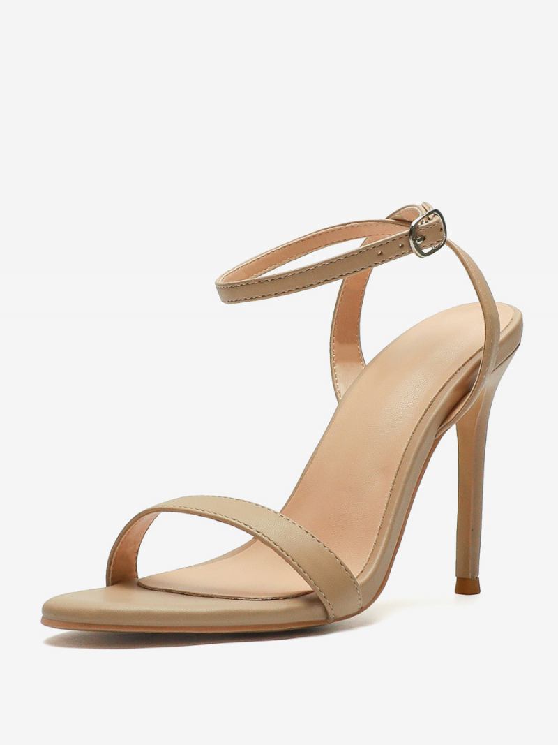 Sandálias Femininas Salto Alto Preto Aberto Bico Fino Sandália Agulha - Amarelo / Vermelho