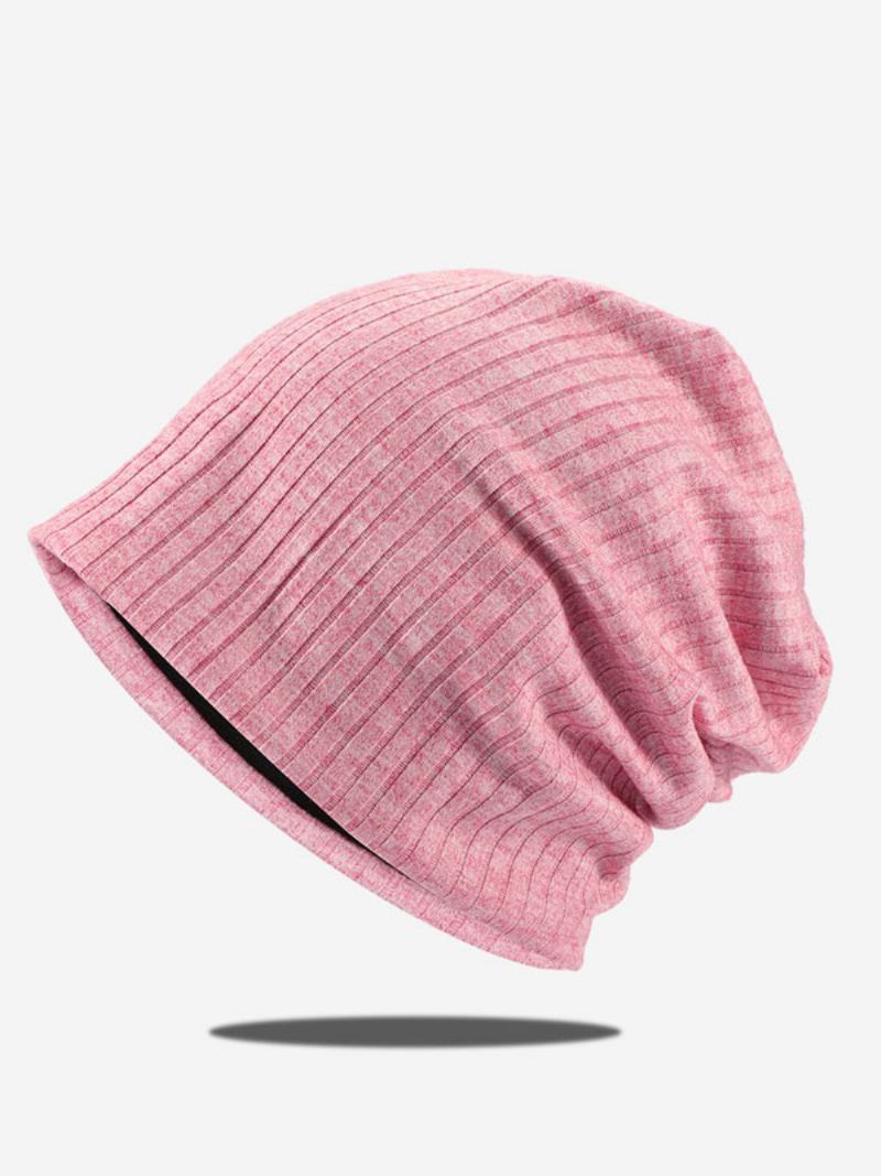 Bonés Femininos Com Ranhuras Malha Para Outono E Inverno - Rosa