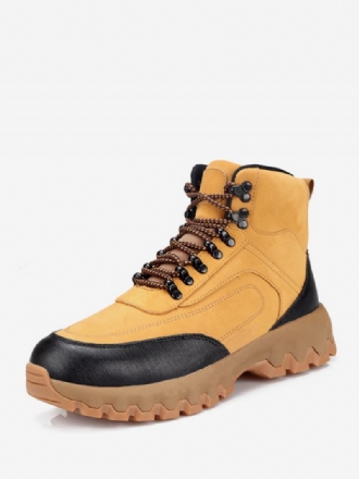 Botas Trabalho Masculinas Couro Pu Casual Café Marrom Neve