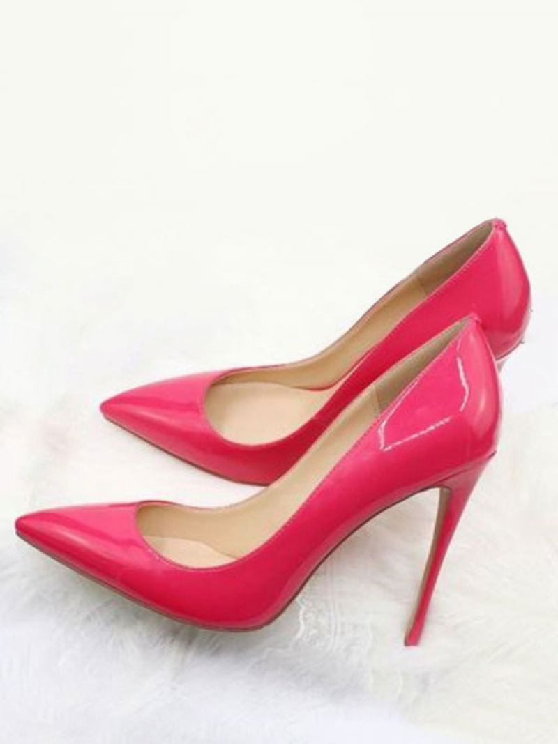 Bombas Femininas Couro Envernizado Salto Alto - Rosa