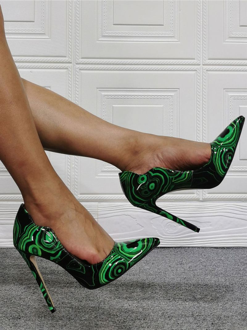 Sapatos Sociais Femininos Pretos Salto Alto Festa Com Agulha - Verde