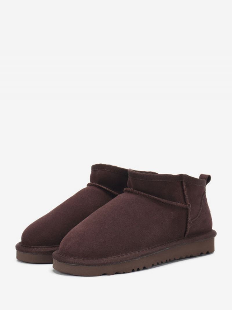 Botas Neve Pretas Femininas Com Bico Redondo E Inverno - Chocolate