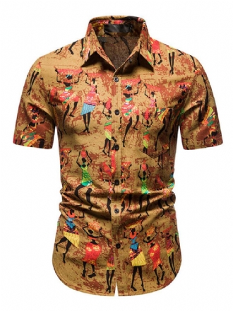 Camisa Casual Masculina Com Gola Aberta Arte Âmbar Camisas Masculinas