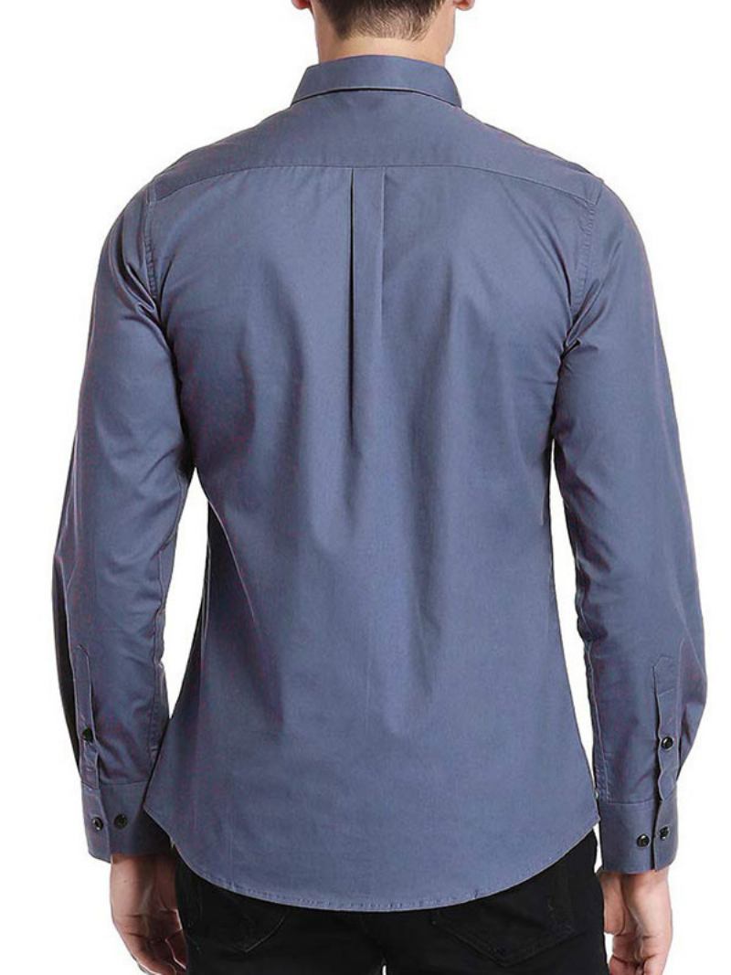 Camisa Masculina Casual Gola Redonda Removível Cinza Camisas Masculinas - Cinza