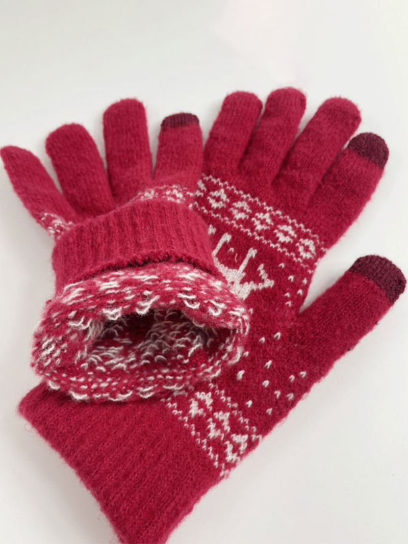 Lenço Feminino Natal Padrão Mistura Poli/algodão Presente Feriado Para Casa Usar Inverno Quente Fofo Acc - Vermelho