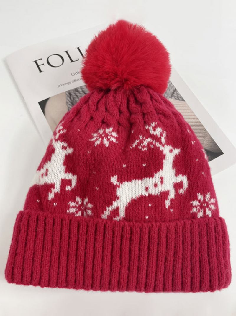 Lenço Feminino Natal Padrão Mistura Poli/algodão Presente Feriado Para Casa Usar Inverno Quente Fofo Acc - Vermelho