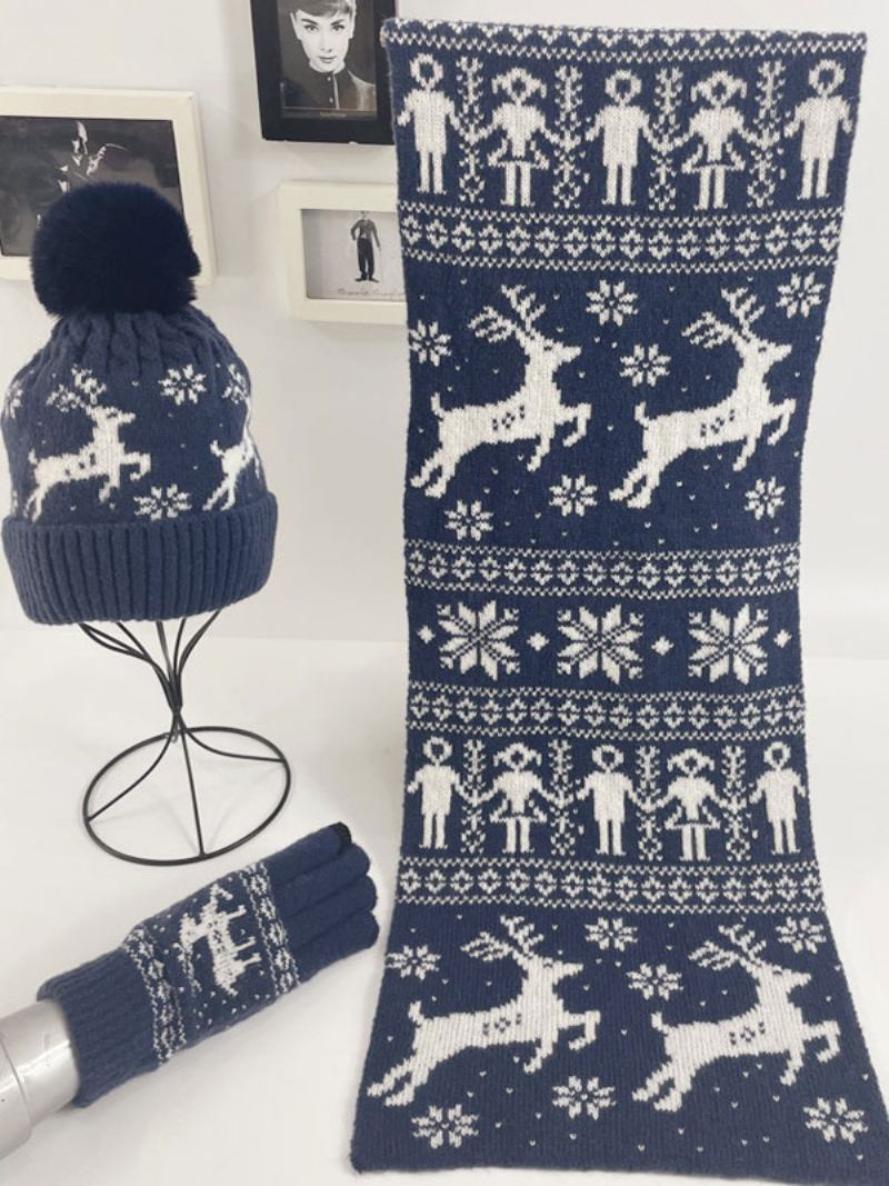 Lenço Feminino Natal Padrão Mistura Poli/algodão Presente Feriado Para Casa Usar Inverno Quente Fofo Acc - Teal