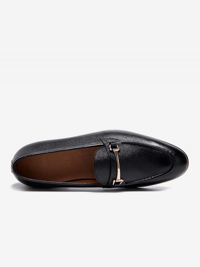 Sapatos Casamento Masculinos Com Bico Redondo E Mocassim Couro Bovino - Preto