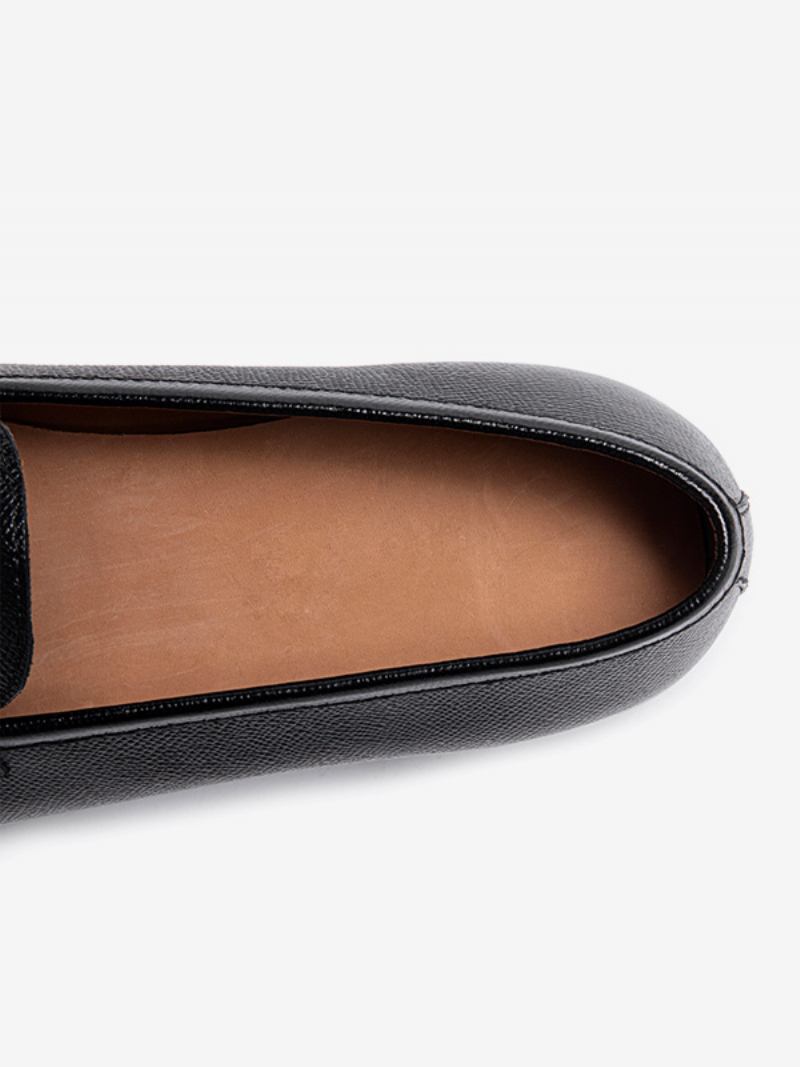 Sapatos Casamento Masculinos Com Bico Redondo E Mocassim Couro Bovino - Preto